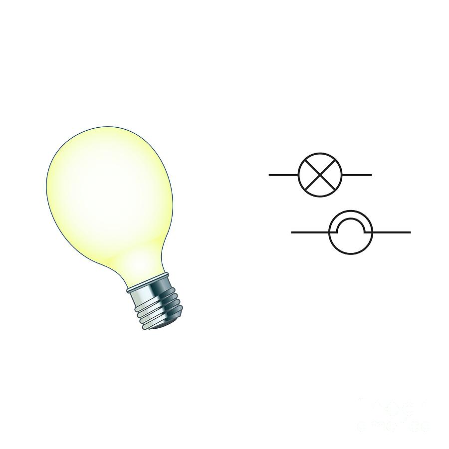 Electric Lamp And Circuit Symbol Photograph by Science Photo Library