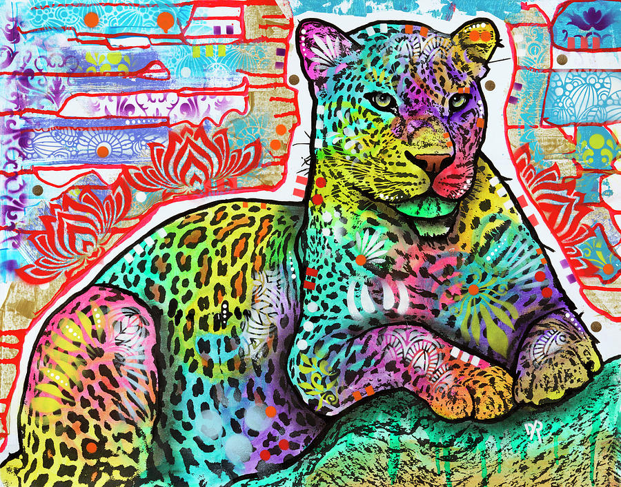 Leopard Mixed Media - Electric Leopard by Dean Russo- Exclusive