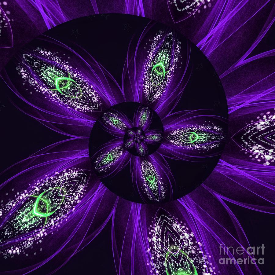 Electric Light Spiral Digital Art by Rachel Hannah