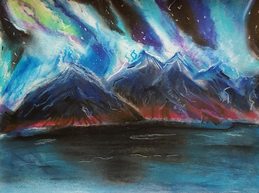 Mountain Pastel - Electric Mountains by Angela Lasky