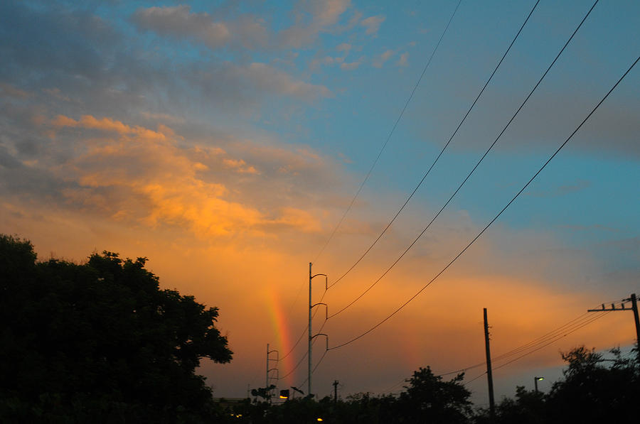 New Orleans Electric Power Rainbow  In The Dusking Sky Photograph by Michael Hoard