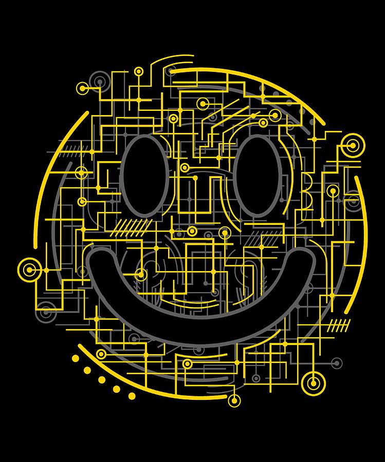 Thematrix Digital Art - Electric Smiley by Lisa Ford