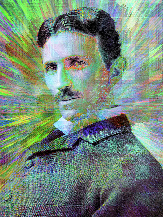 Historical Figures Digital Art - Electric Tesla by Jon Woodhams