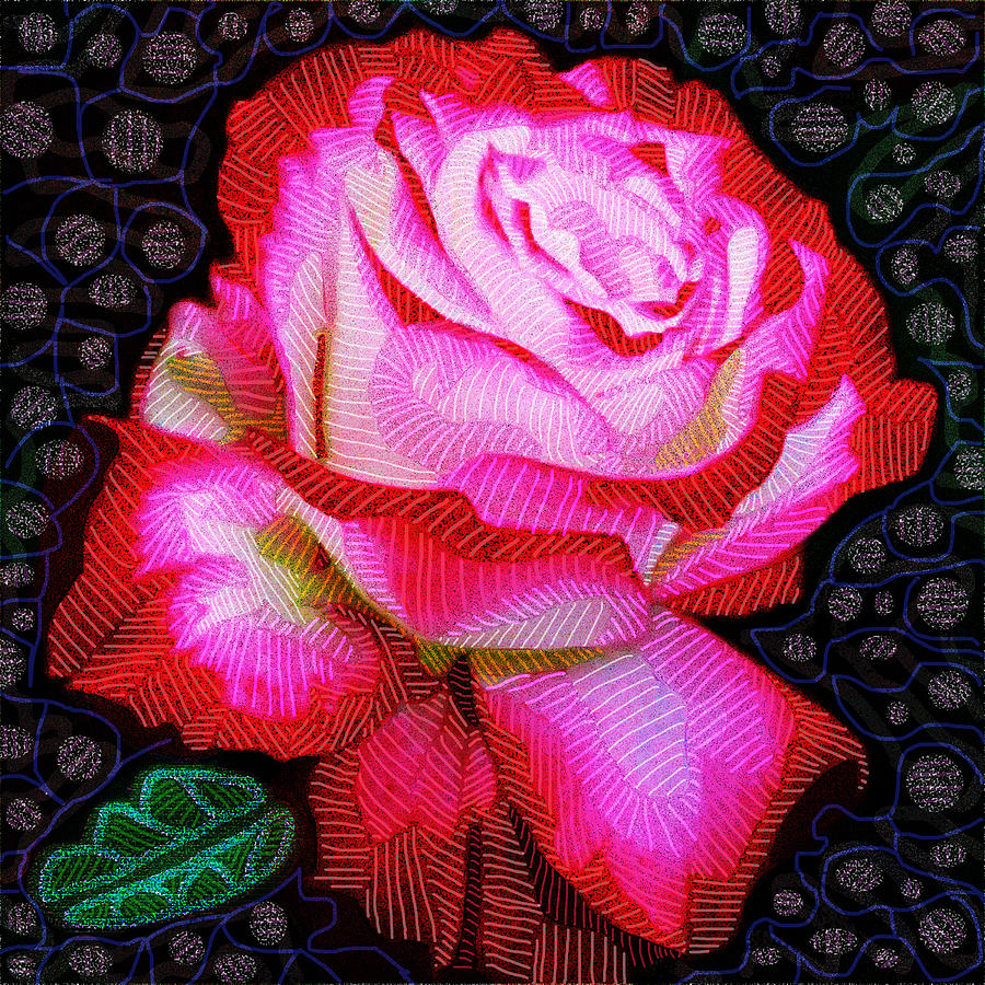 Electro Rose Digital Art by Rod Whyte