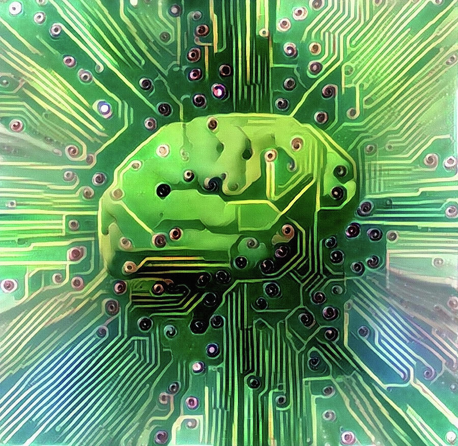 Electronic Brain Digital Art by Bruce Rolff