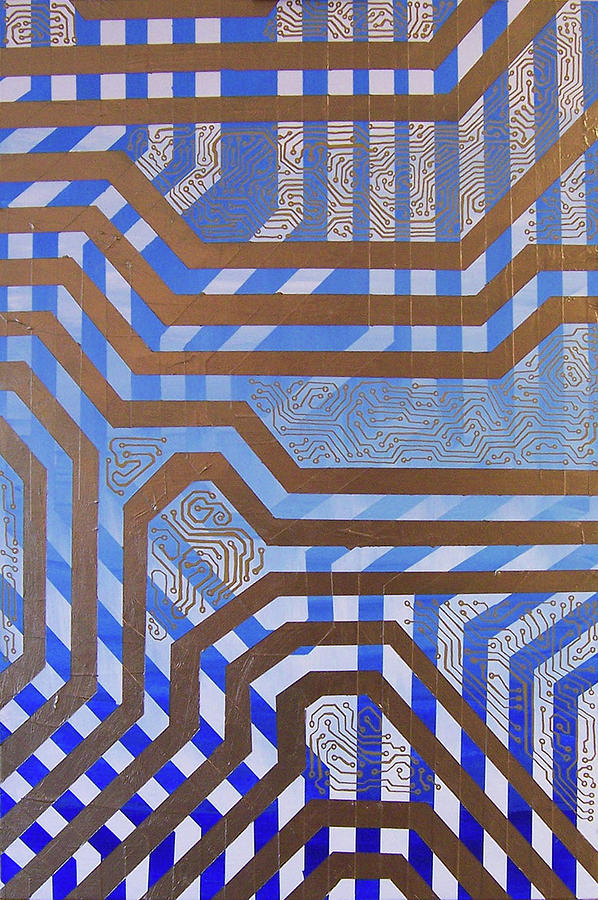 Abstract Painting - Electronic Filigree by Mitchell Van Duzer