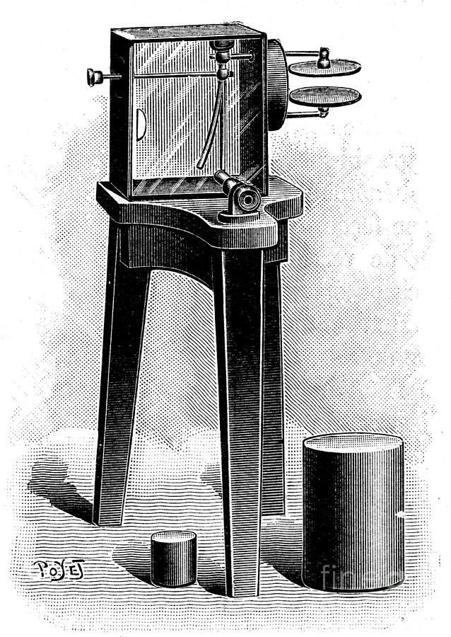 Electroscope Fitted With Microscope Drawing by Print Collector