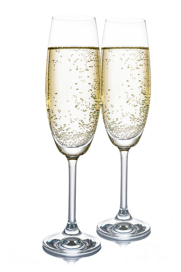Elegant champagne glasses Photograph by 