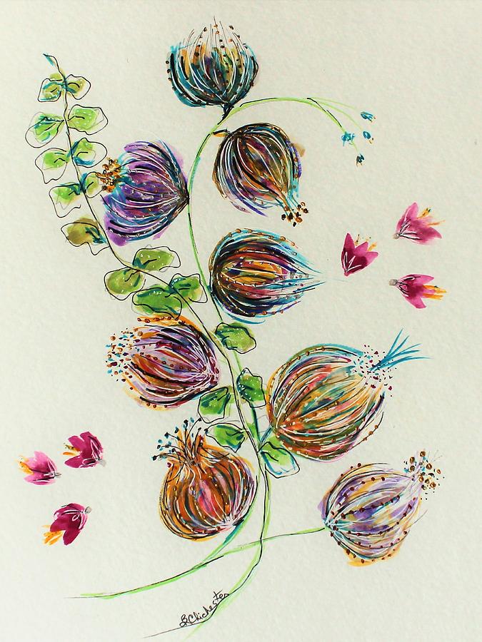 Elegant Floral Buds Painting by Barbara Chichester