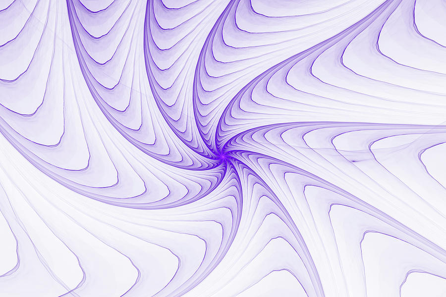 Elegant Fractal Spiral purple and white Digital Art by Matthias Hauser