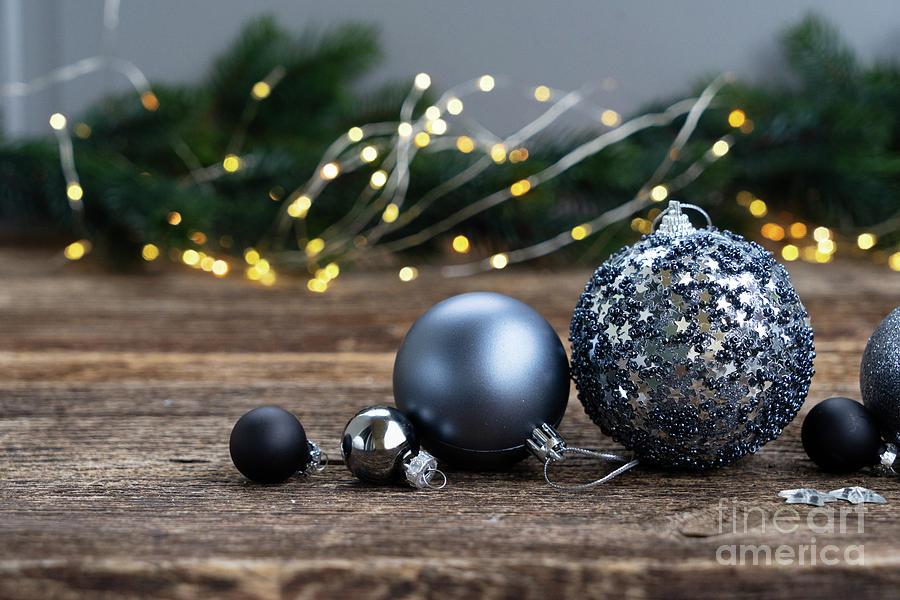 Elegant Gray Christmas Balls Photograph