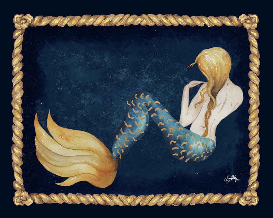Mermaid Mixed Media - Elegant Mermaid by Elizabeth Medley