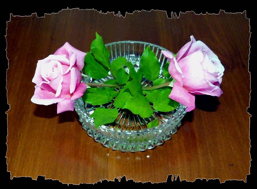 Elegant Pink Roses Mixed Media by Will Borden