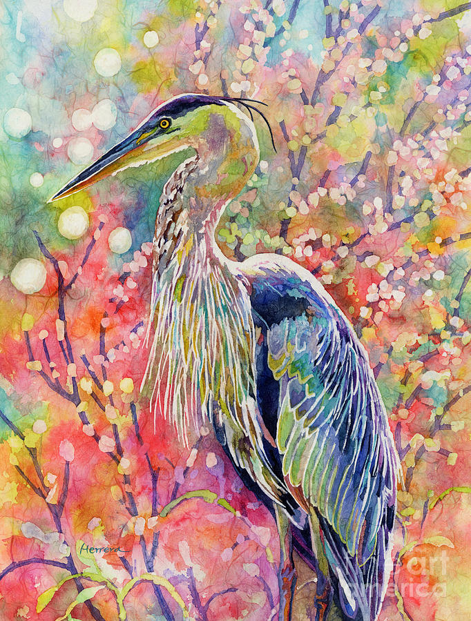 Heron Painting - Elegant Repose by Hailey E Herrera