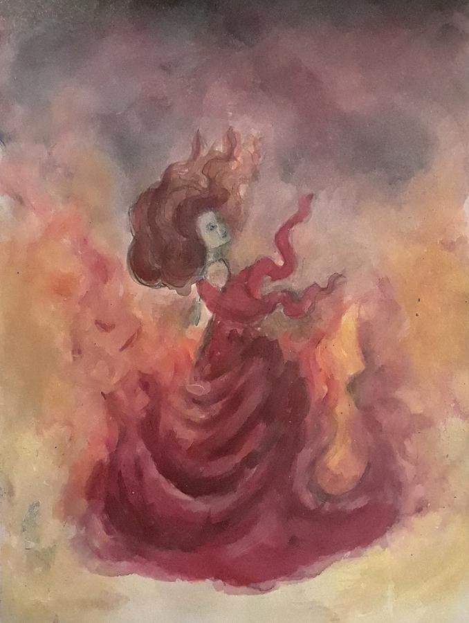 Elemental Witch - Fire Painting by Jennie Hallbrown - Fine Art America