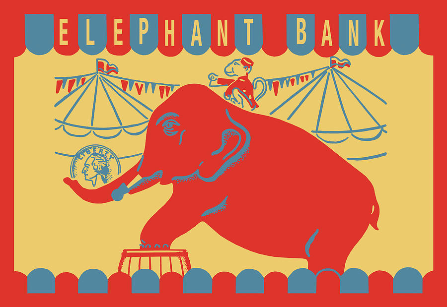 Elephant Bank Painting by Unknown