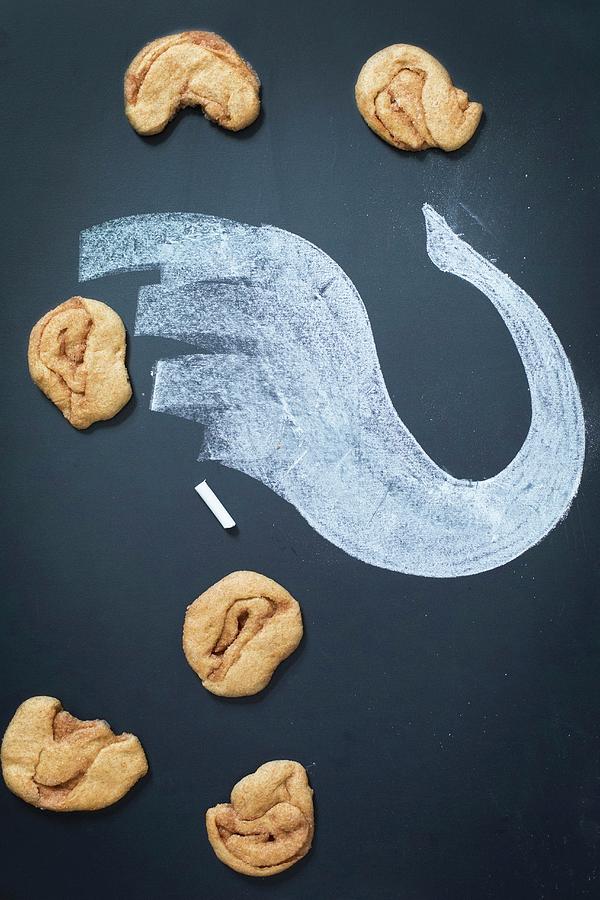 elephant Ear Buns With A Chalk Drawing Of An Elephants Trunk Photograph by Julia Cawley