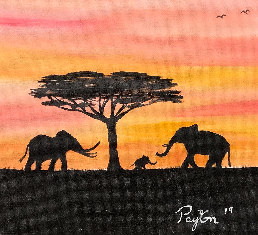 Elephant family Painting by Michael Payton - Fine Art America