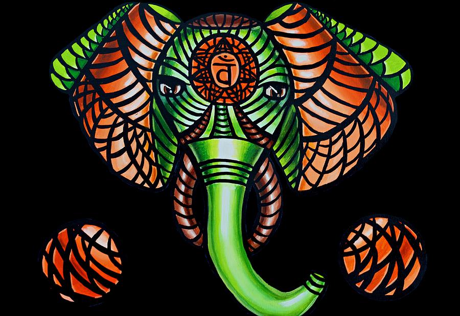Elephant Head Painting, Sacral Chakra Art, African Tribal Animal Artwork, Zentangle Art by Ai P Nilson Elephant Head Painting, Sacral Chakra Art, African Tribal Animal Artwork, Zentangle Art by Ai P Nilson