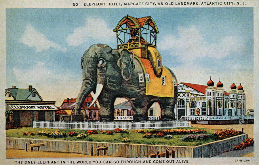 Elephant Hotel, Margate City Painting by Unknown