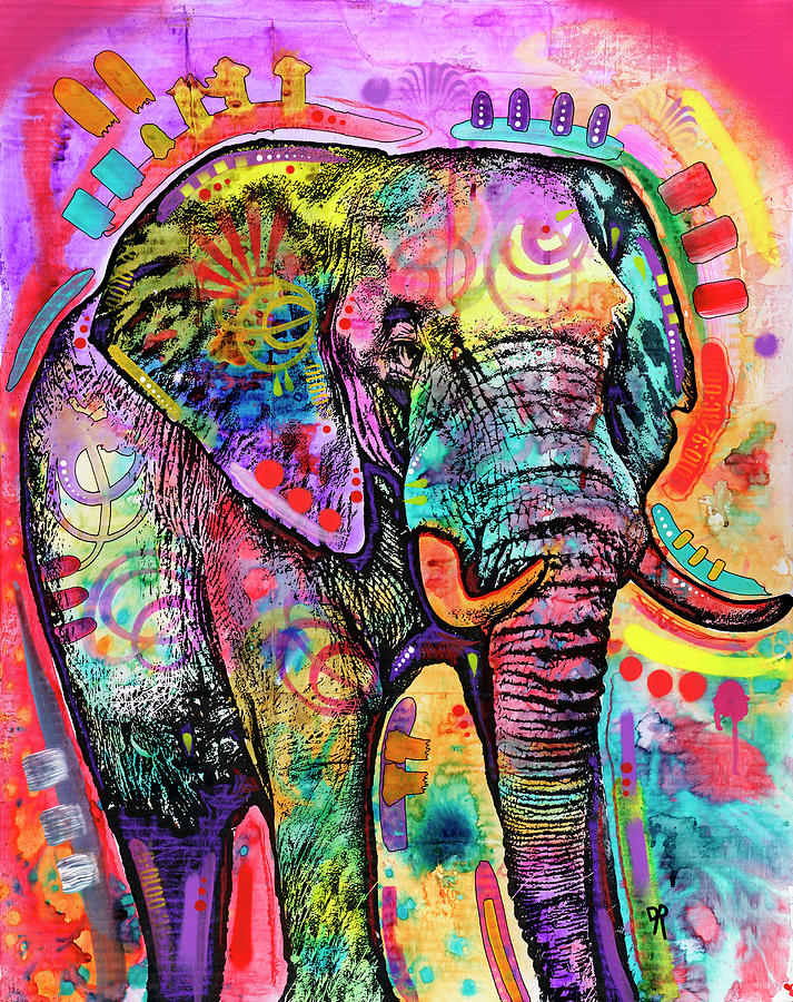 Animal Mixed Media - Elephant In Charge by Dean Russo- Exclusive