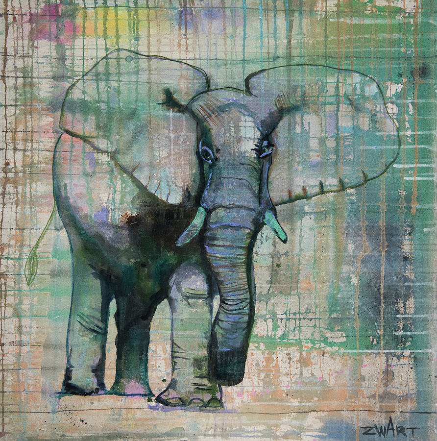Animal Painting - Elephant In Charge by Zwart