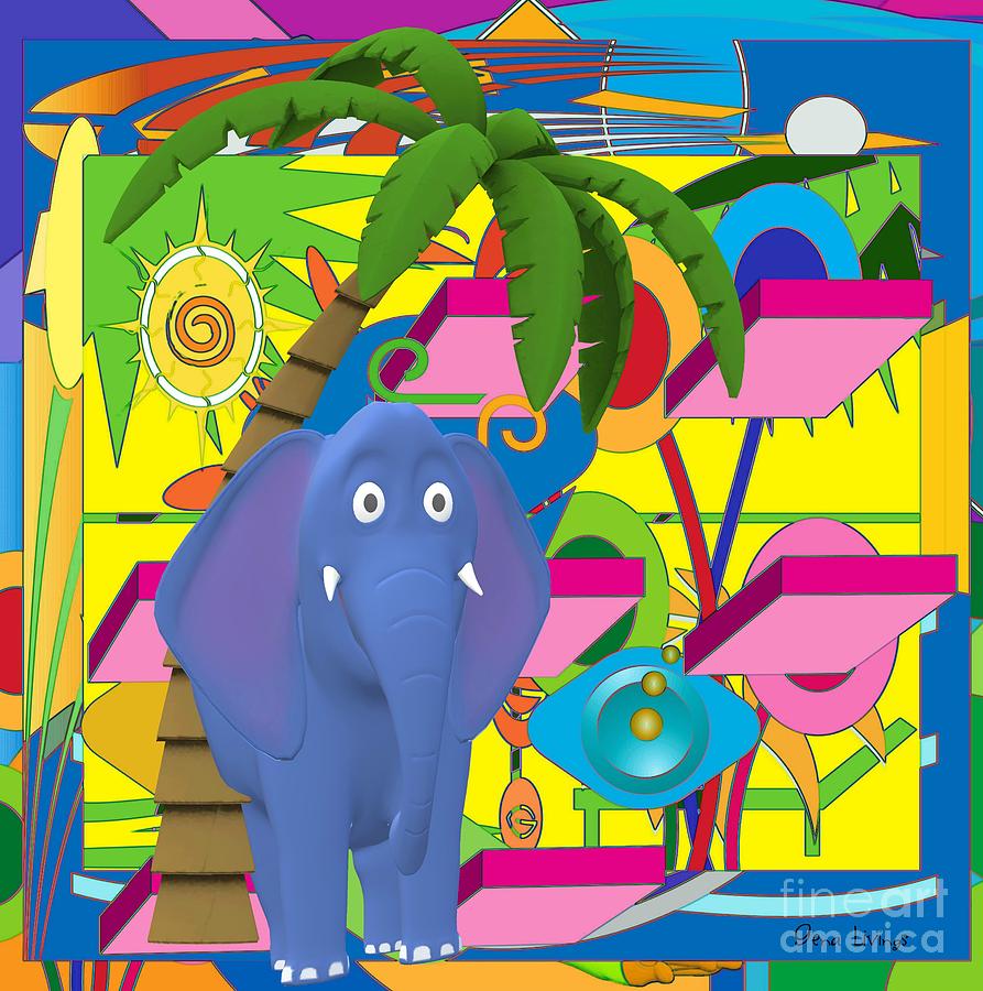 Elephant Jungle Digital Art by Gena Livings