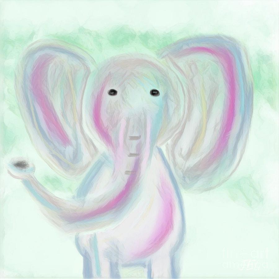 Elephant Love Mixed Media by Jessica Eli