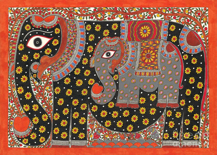 Elephant Painting by Mithila Crafts - Fine Art America