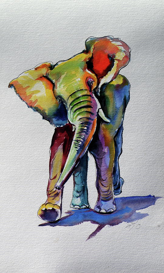 Elephant playing  Painting by Kovacs Anna Brigitta
