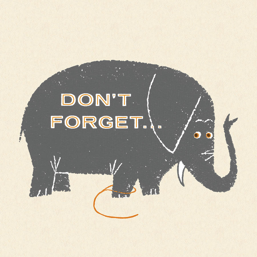 Typography Drawing - Elephant Reminder by CSA Images