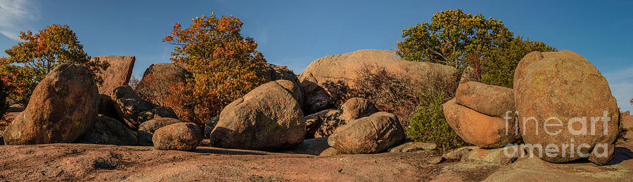 Elephant Rocks and Autumn Oaks Photograph by Garry McMichael