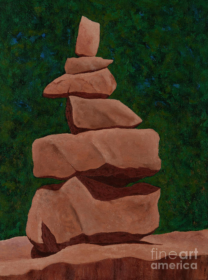 Elephant Rocks Cairn Painting by Garry McMichael