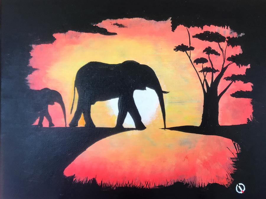 Elephant Sunset Painting by Harry Batten - Fine Art America