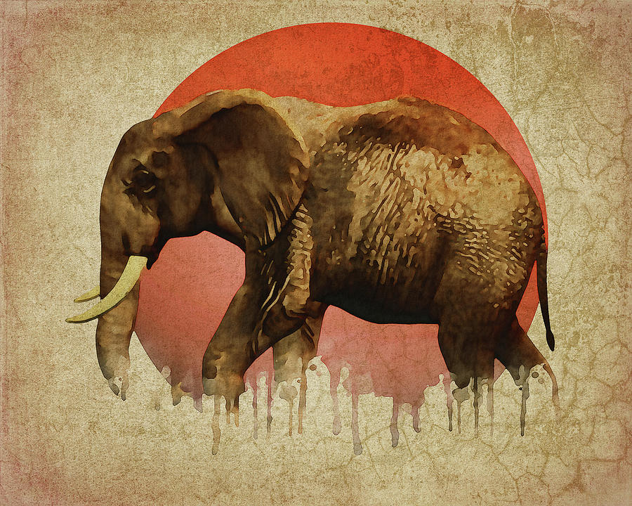 Elephant Walking Digital Art by Jan Keteleer