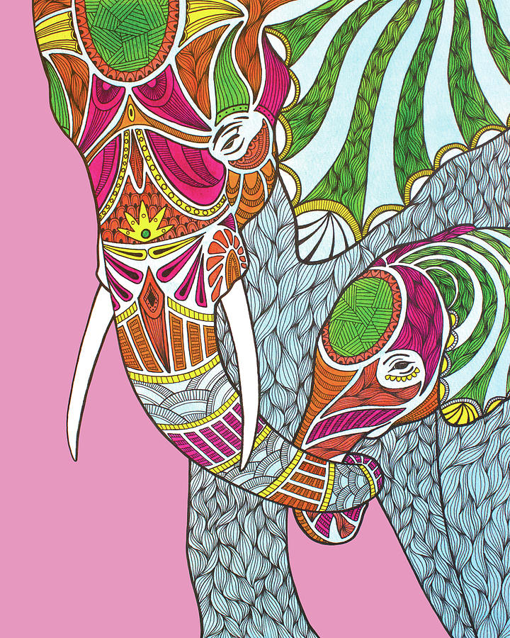 Animal Digital Art - Elephants by Drawpaint Illustration