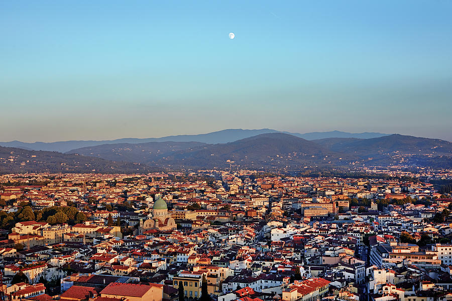 Elevated View Of Florence At Sunset Photograph by Allan Baxter - Fine ...