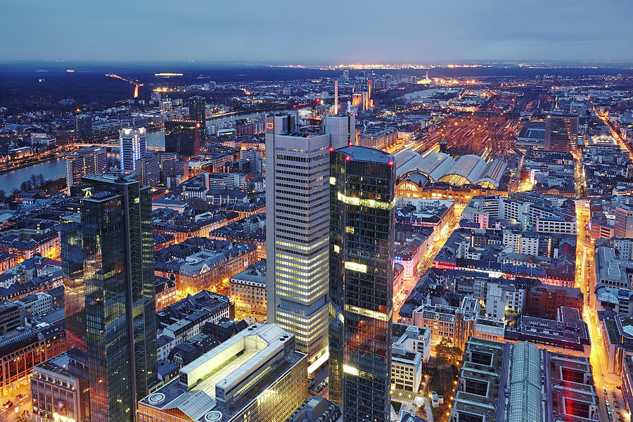 Elevated View Of Frankfurt by Allan Baxter