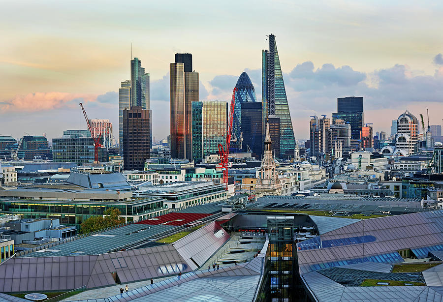 Elevated View Of The City Of London At Photograph by Allan Baxter