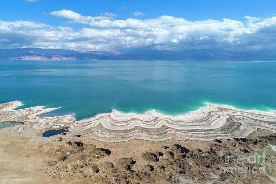 Elevated View Of The Shore Of The Dead Sea J4 Photograph