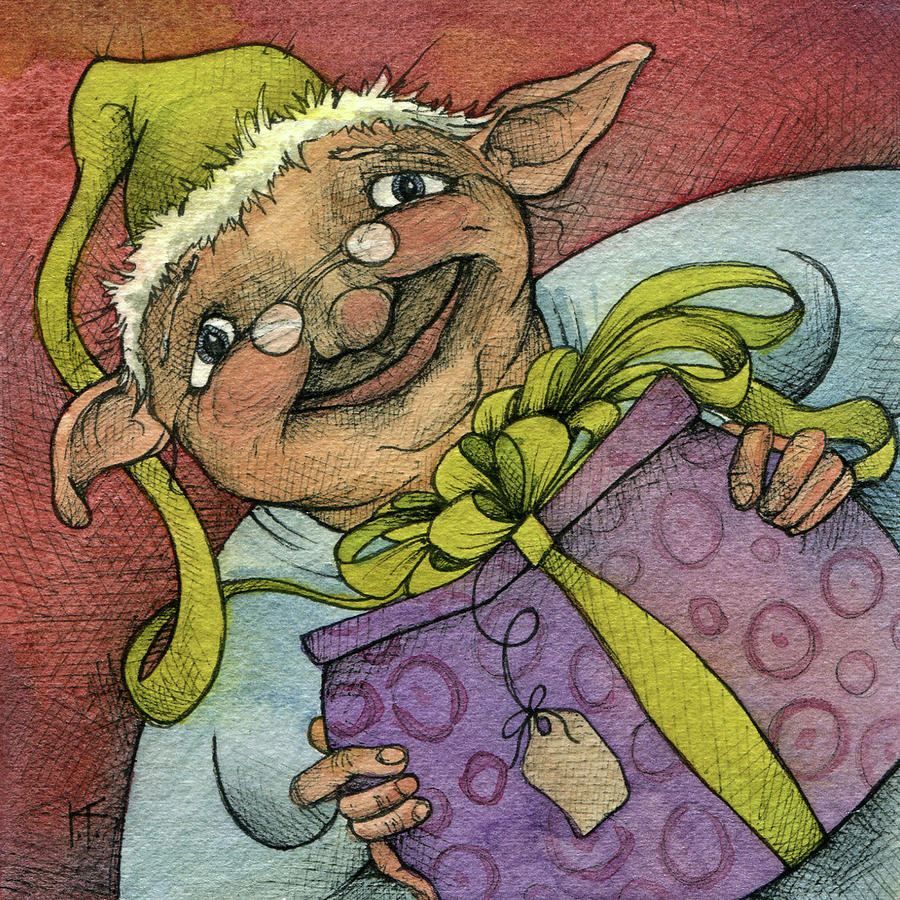 Christmas Elf Painting - Elf Xvi by Kory Fluckiger