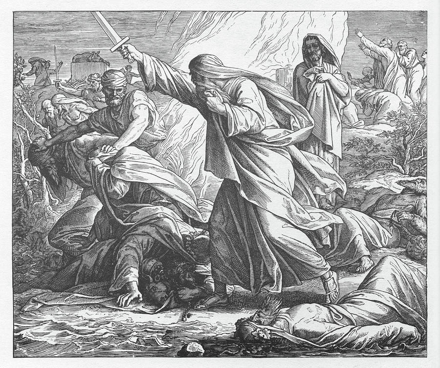 Elijah slays the prophets of Baal, 1 Kings Painting by New Digital ...