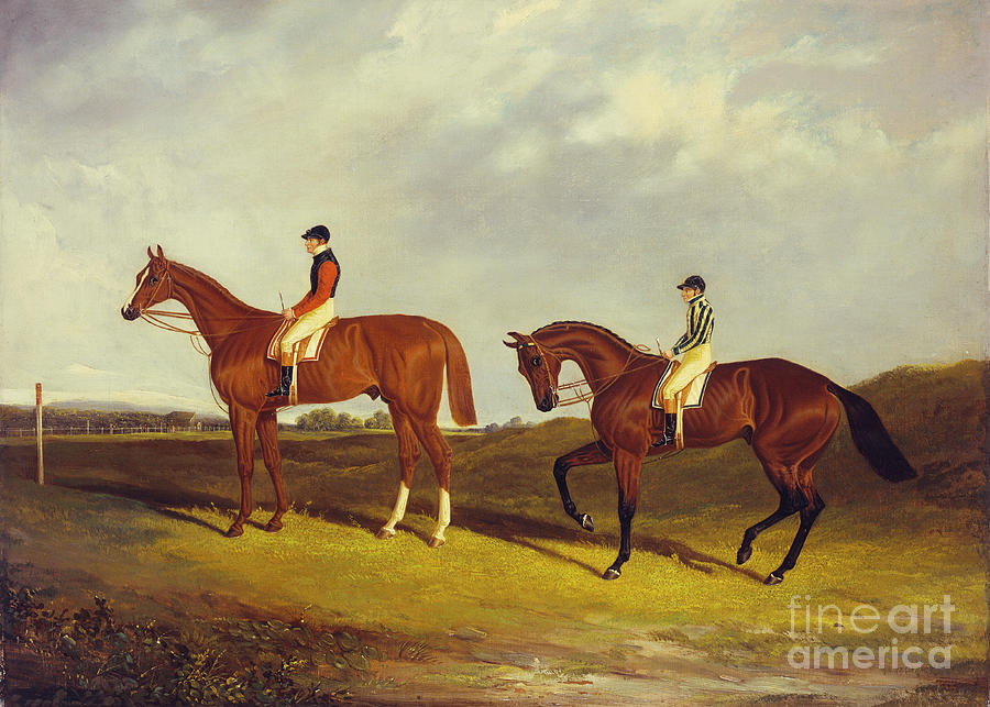 Sports Painting - Elis With J Day Up, And Bay Middleton With J Robinson Up by David Of York Dalby