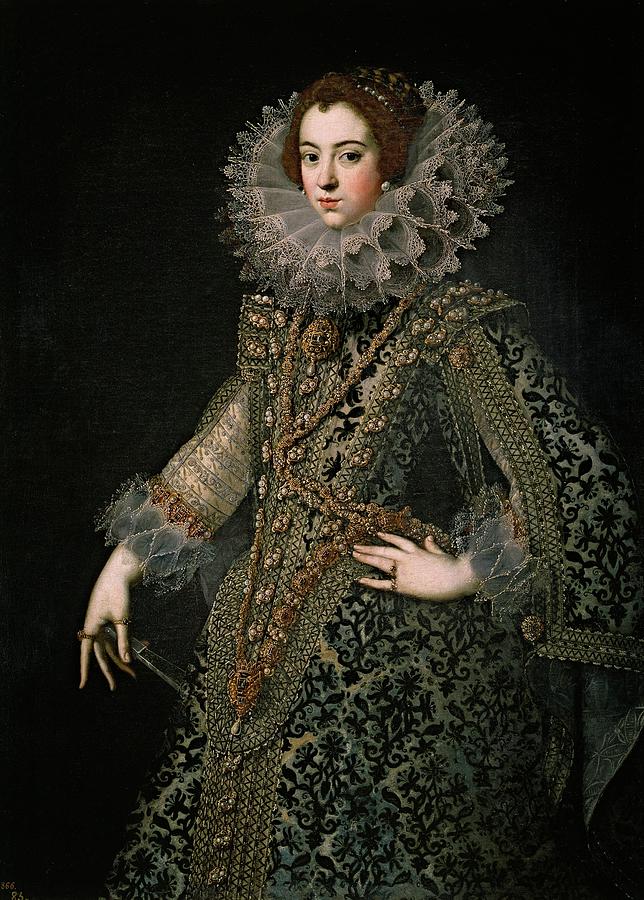 Elisabeth of France, Wife of Philip IV of Spain, ca. 1620, Spanish School, Oil on ... Painting by Anonymous