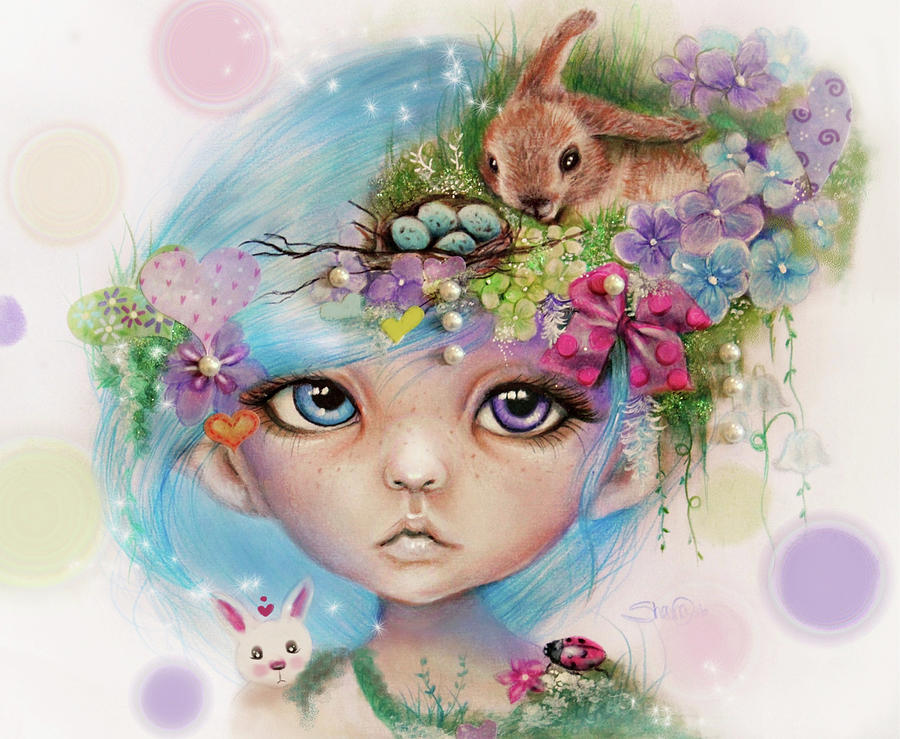 Flower Mixed Media - Eliza Easter Elf - Munchkinz Elf by Sheena Pike Art And Illustration