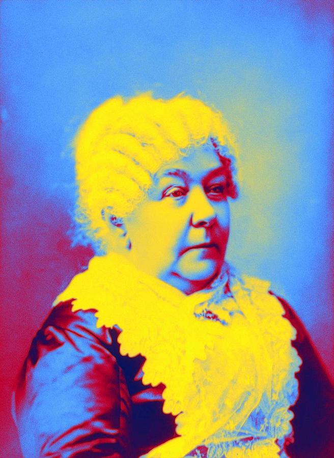 Elizabeth Cady Stanton about 1902 Neon art by Ahmet Asar Painting by Celestial Images