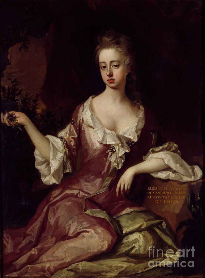 Elizabeth Countess Of Sandwich Painting by Michael Dahl