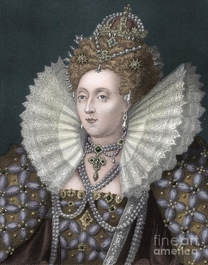 Portrait Drawing - Elizabeth I by English School