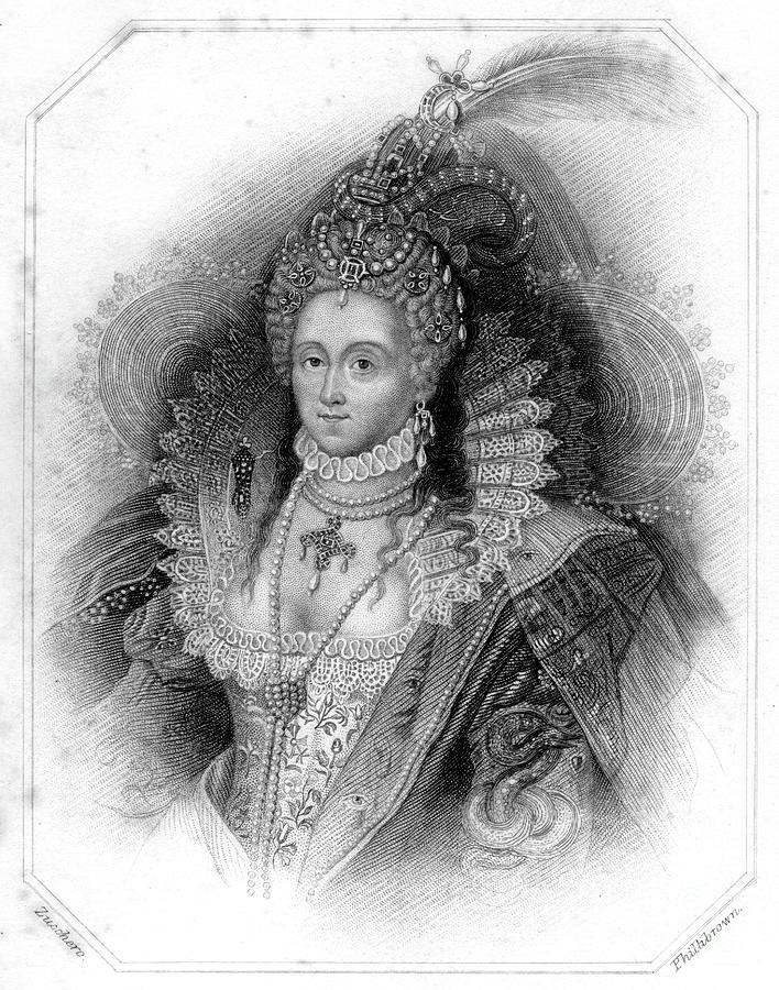 Elizabeth I Of England, Mid-19th Drawing by Print Collector
