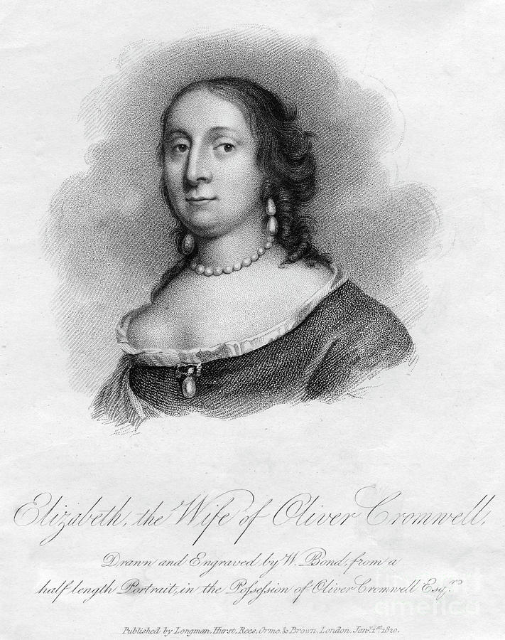 Elizabeth, Wife Of Oliver Cromwell Drawing by Print Collector